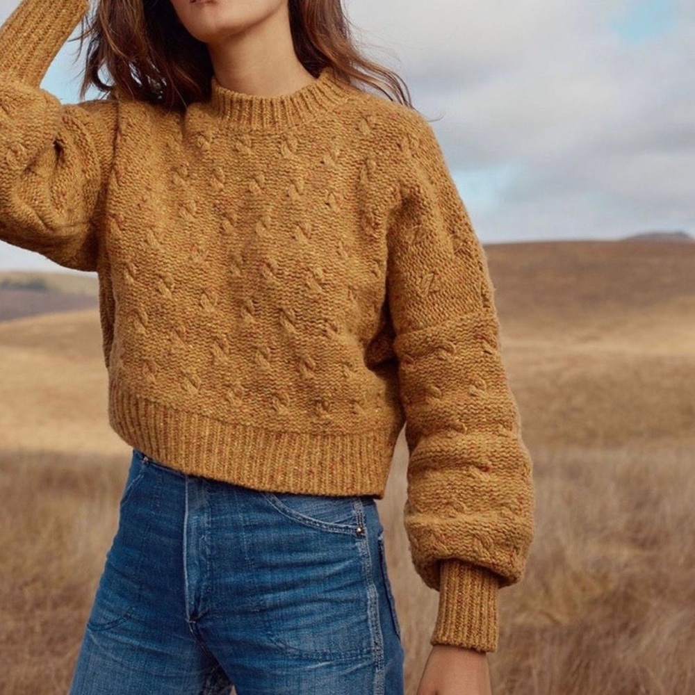 Christy Dawn Frannie Sweater Wool Blend in  Yellow Gold size XS